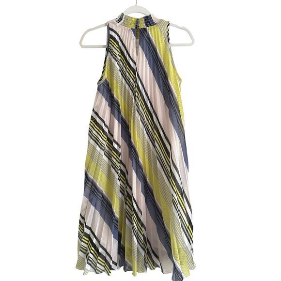 Womens Accordian Shell Lined Shift Dress Classic Medium Wedding Guest Party Chic - Picture 2 of 9